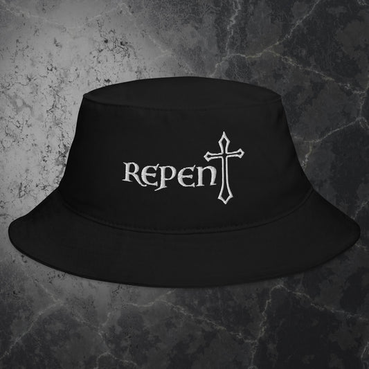 Repent white logo Bucket Hat